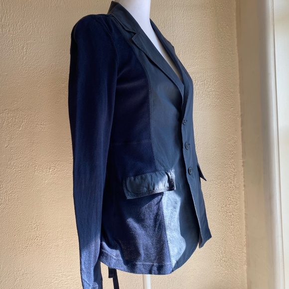 Free People navy blue t-shirt jacket with drawstring back Size 8 - Picture 5 of 16